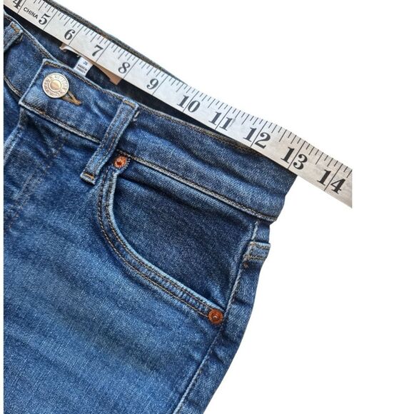 Re/Done 70s High-Rise Stove Pipe Comfort Stretch Raw Hem Denim Jeans Size 26 - Picture 10 of 15